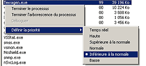 Changement de priorité d'un processus