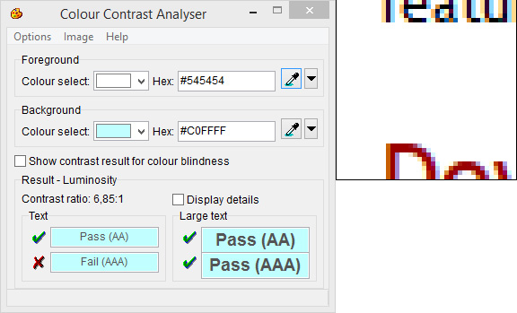 Colour Contrast Analyser