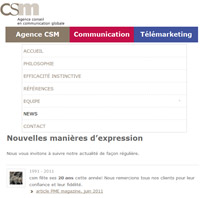 Page de CSM SA version Smartphone