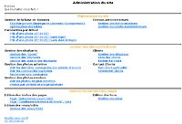 Interface d'admin du site Planète-Eléphant