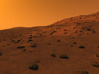 Cailloux sur une surface martienne
