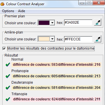 Color contrast analyser