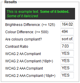 Color contrast check