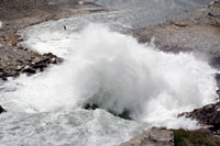 Gerbe d'eau à un captage d'eau